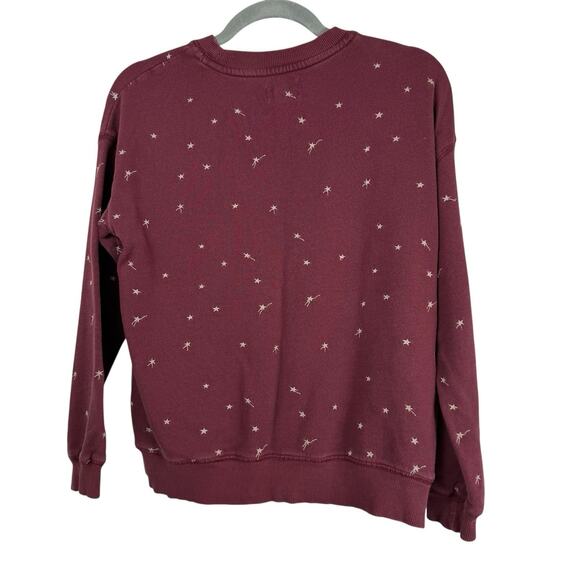 Lou & Grey Sweatshirt Womens Extra Small Red Star Embroidered Boxy Relaxed - Picture 6 of 9